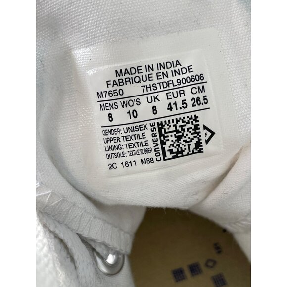 Converse Chuck Taylor All Star Canvas High Top Sneaker W8 M10 Lace Up Streetwear - Picture 6 of 10